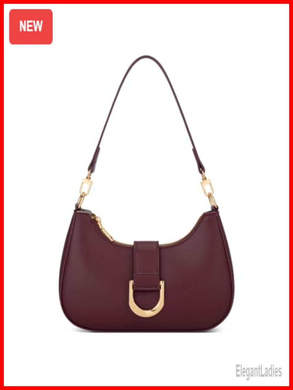 Crescent Shoulder Bag Women Vegan Leather Purse Removable Strap Crossbody Card
